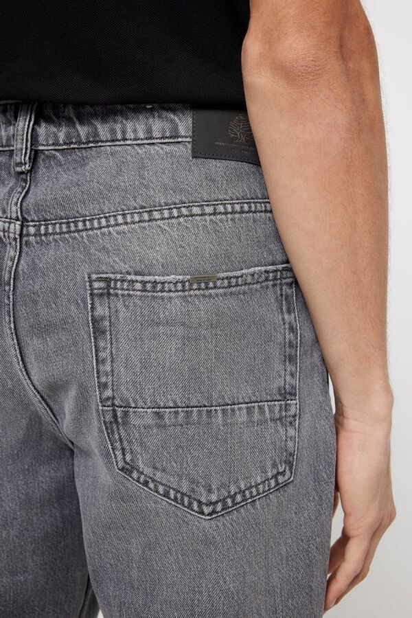 Springfield Black heavy-wash straight jeans grey