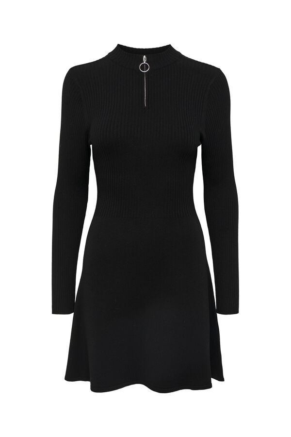 Only Vestido corto de canal&eacute; con vuelo negro