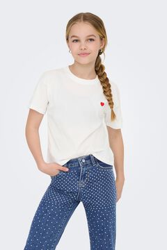 Only Girls Camiseta cropped manga corta blanco