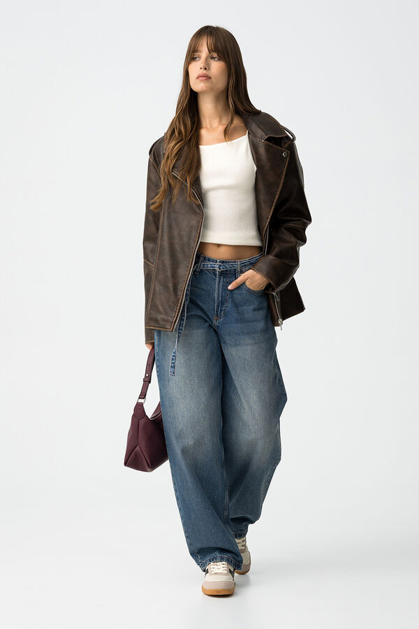 Tiffosi Jeans Ava Balloon Fit com Cinto azul