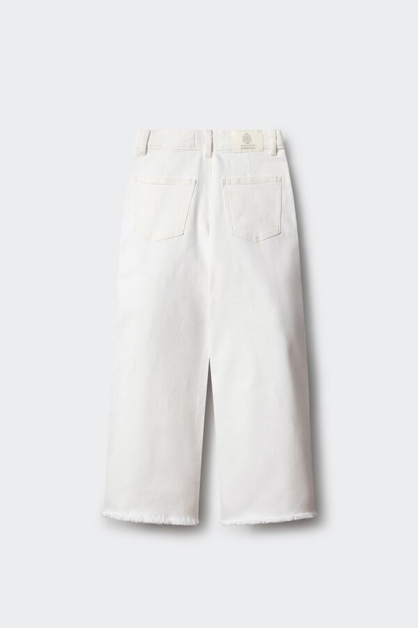 Springfield Kids Jeans wideleg para menina bege