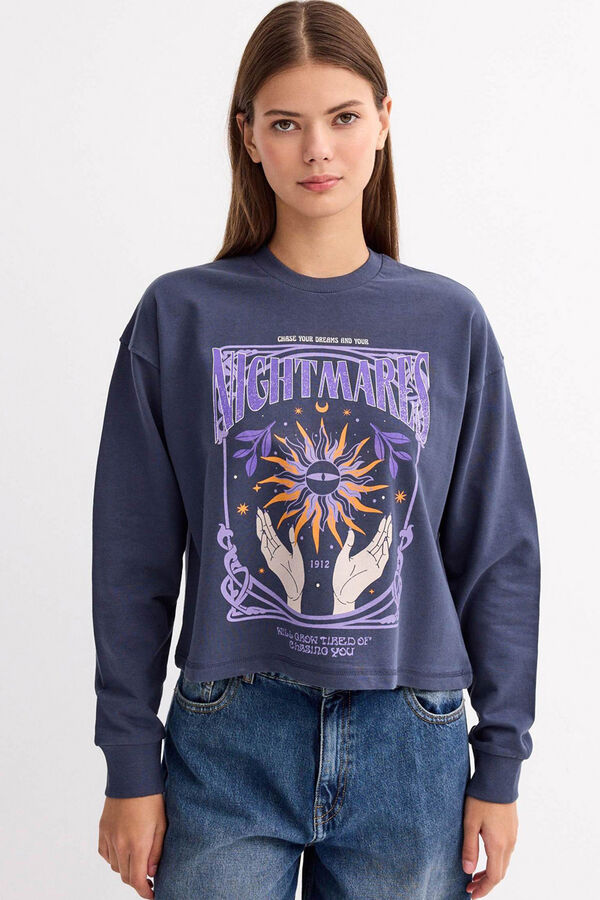 Inside Sudadera Con Estampado Esotérico azul