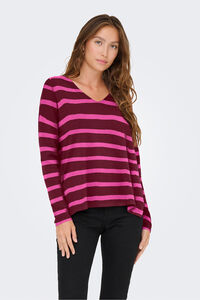 Only Oversize- Pullover mit V-Ausschnitt, spitz zulaufend Ausschnitt