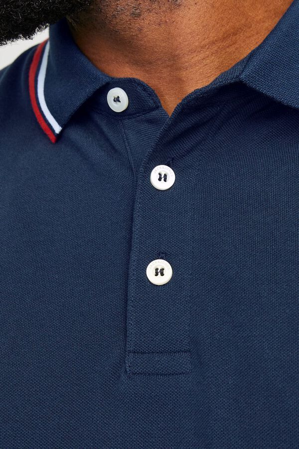 Jack & Jones PLUS Polo b&aacute;sico manga curta azul