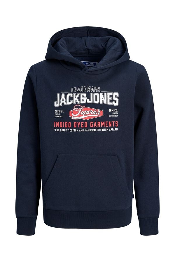 Jack & Jones Junior Sweatshirt regular com capuz azul