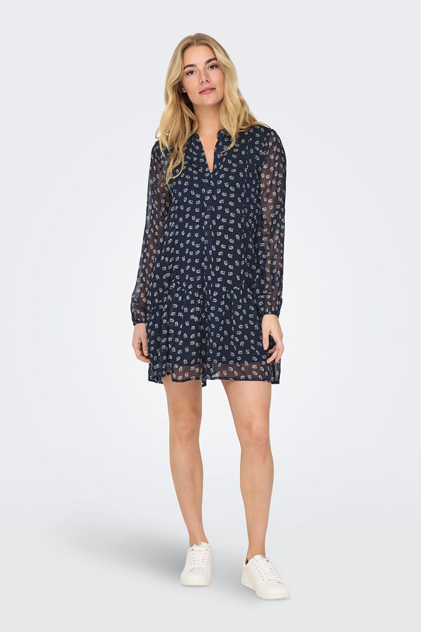 Only Kleid kurz aus Chiffon Blau