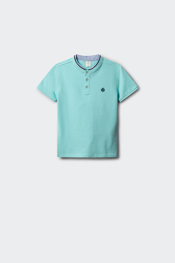 Springfield Kids Polo mao chambray ni&ntilde;o turquesa