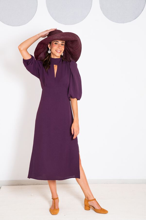 Cul Sac Puffed sleeve midi dress pink
