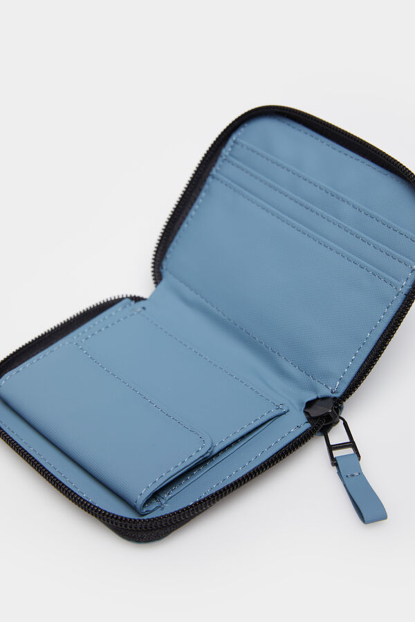 Springfield Rubberised zip-up wallet steel blue
