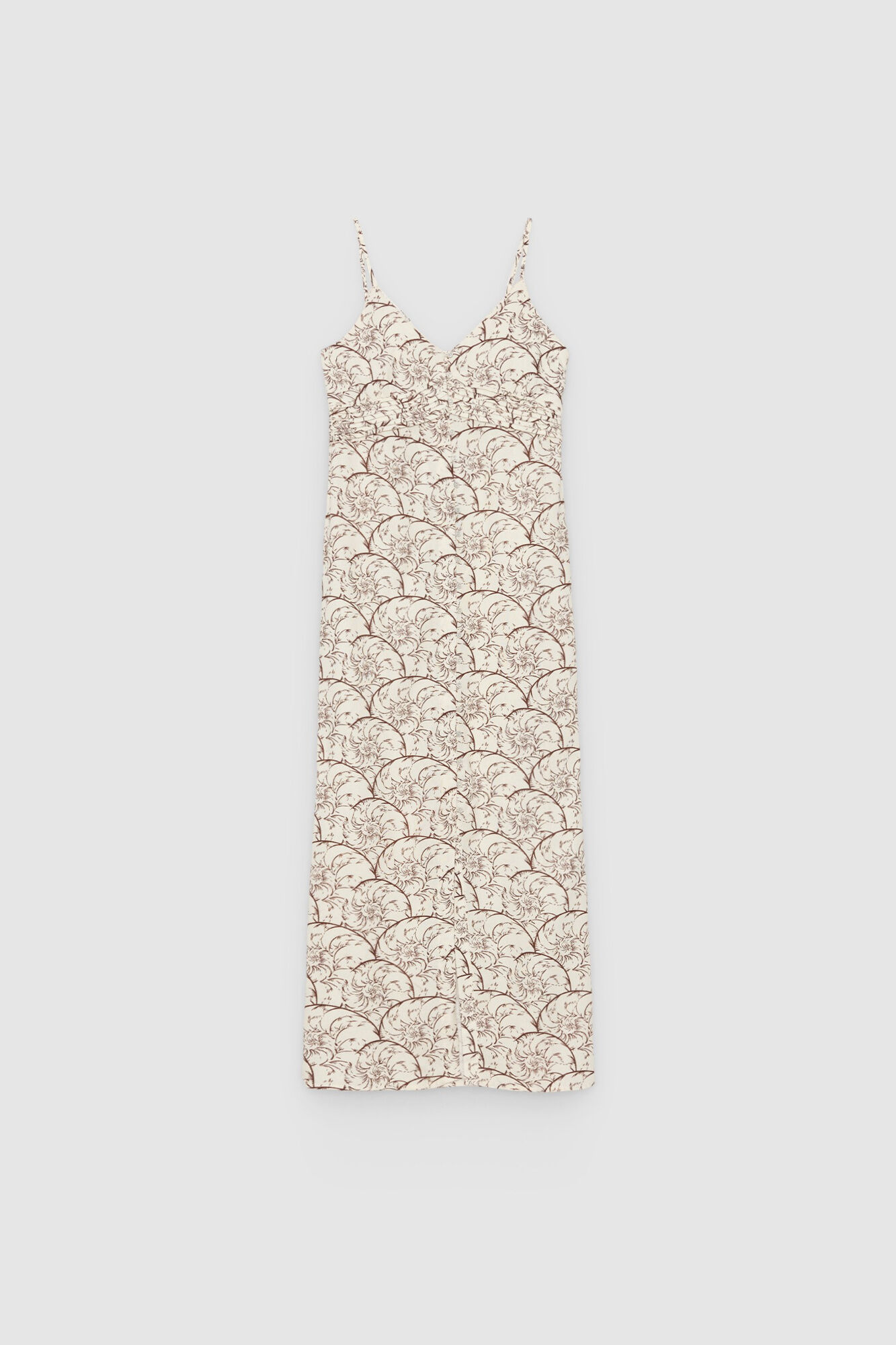 Inside Vestido midi tirantes lino