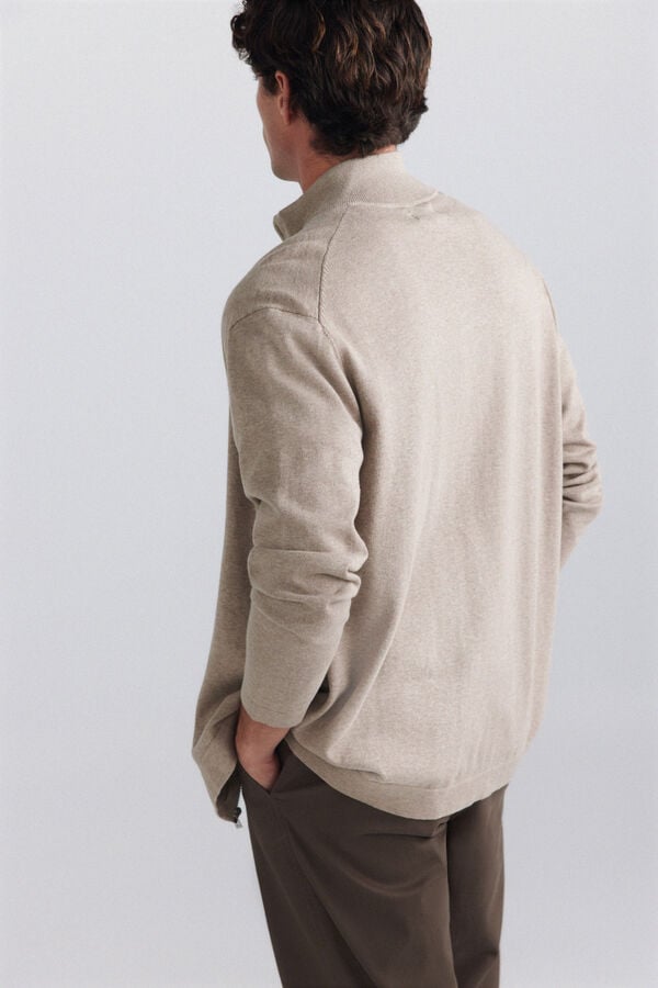 Springfield Basic zip fastening cardigan grey