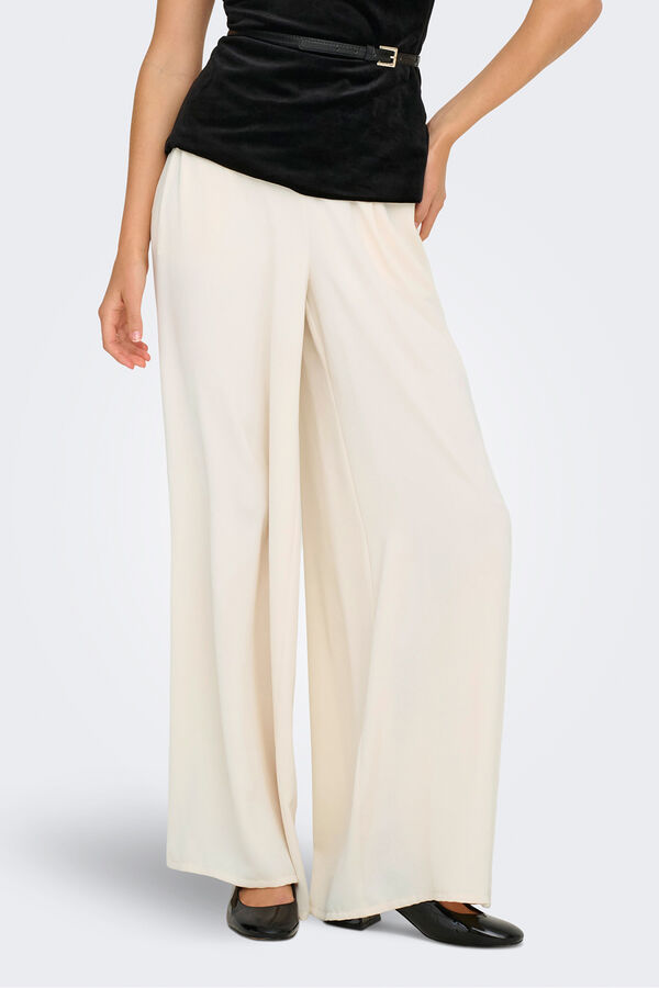 JDY Wide fluid trousers white