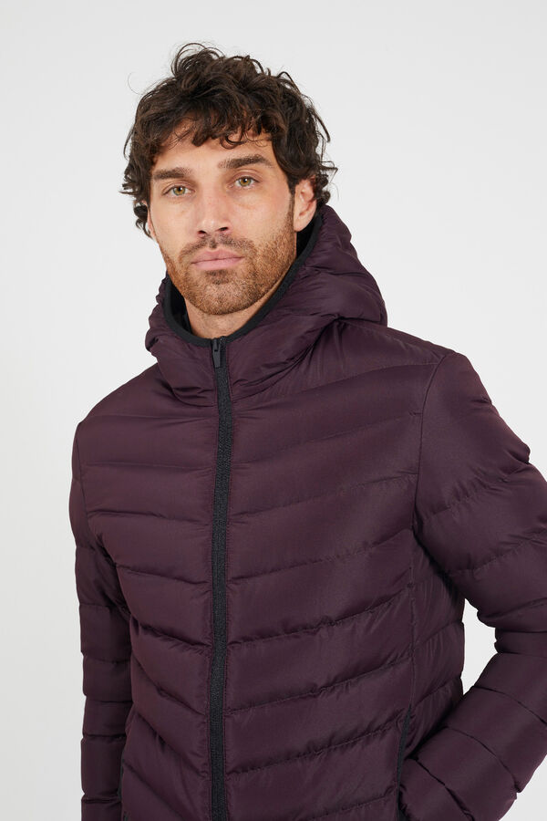 Brave Soul Quilted jacket with hood printed