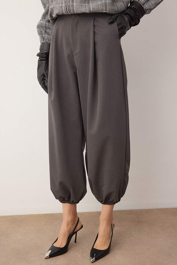 Trendyol Pantalones bombachos flu&iacute;dos gris