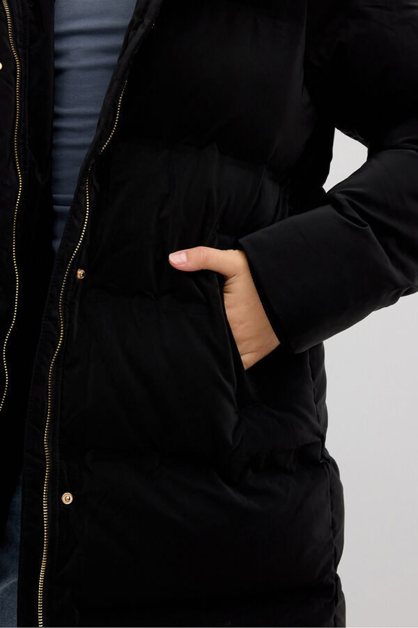 Inside Anorak acolchoado com capuz preto