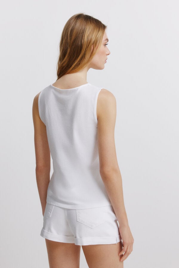 Springfield Embroidered vest top white