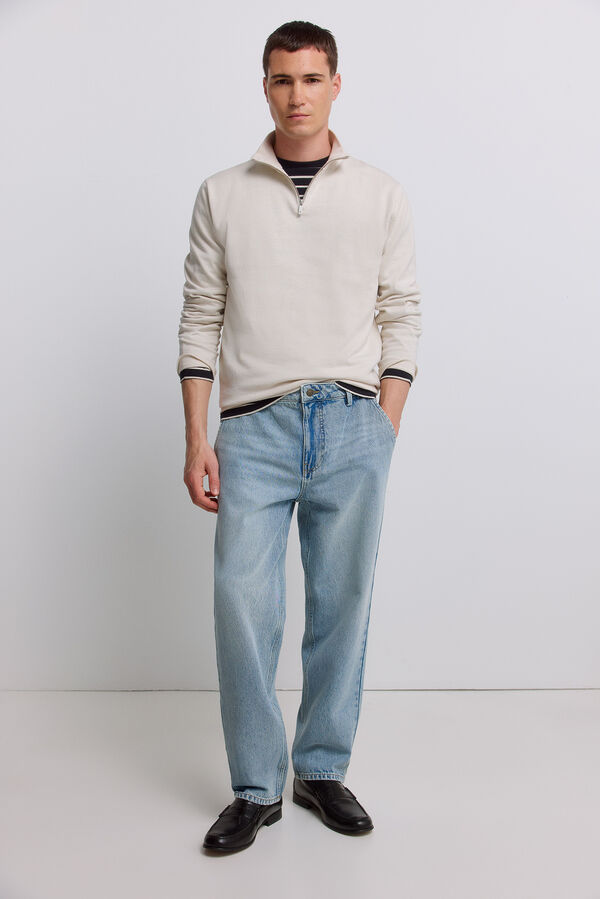 Springfield Light wash denim chinos blue