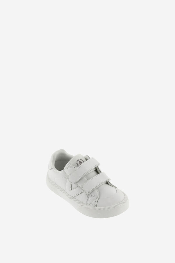 Victoria Kids Monochrome white barefoot children's sneakers with grippy straps Bela