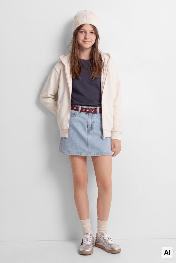 Springfield Kids Girl's basic open sweatshirt beige