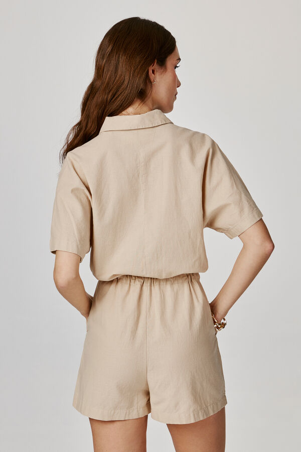 Springfield Short linen jumpsuit brown