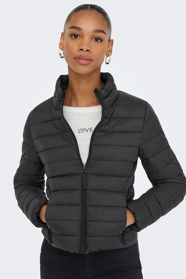 Only Puffer jacket with zip fastening black