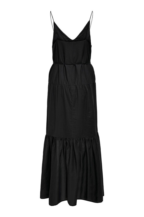 Springfield Long strappy dress. black