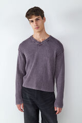 Balmohk Ribbed V neck sweater pink