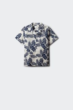 Springfield Kids Camisa de manga curta com flores azul para menino