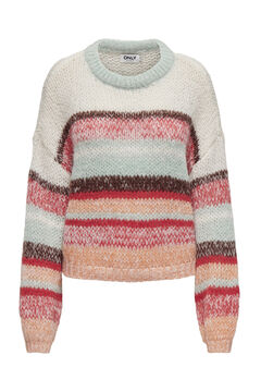 Only Mehrfarbiger Pullover Blau