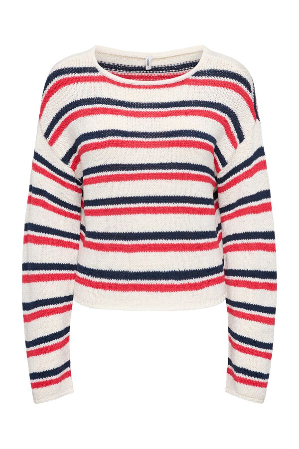 Only Striped jumper brown