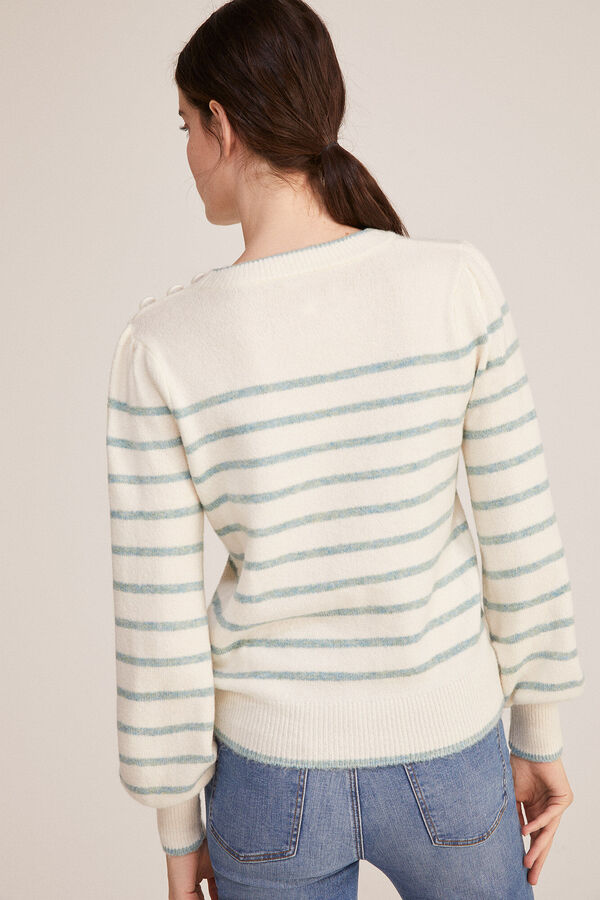 Springfield Striped jumper with shoulder buttons brown