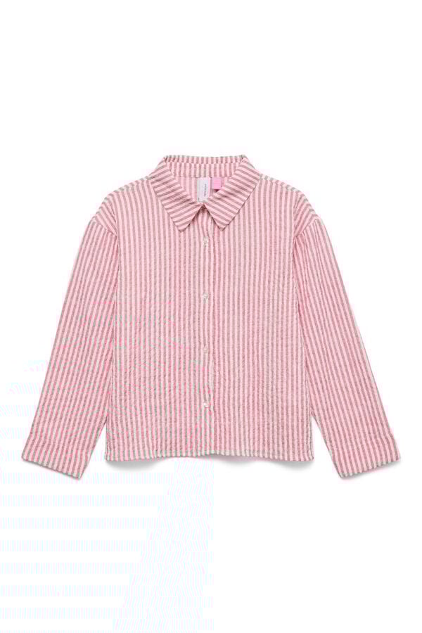 Vero Moda Girl Long sleeve lapel collar shirt pink