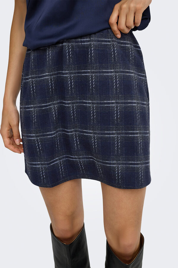 JDY Saia curta estampada azul