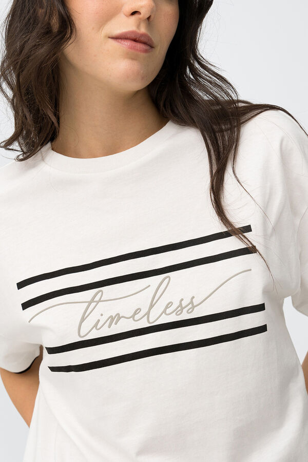 Tiffosi Basic printed T-shirt beige