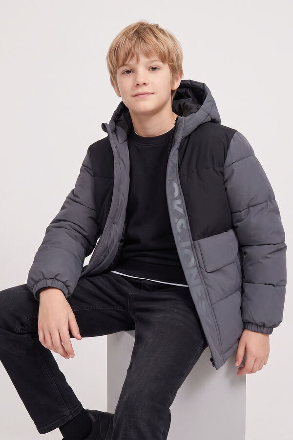 Jack & Jones Junior Puffer jacket with hood grey