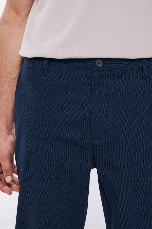 Springfield Pantalón chino vestir comfort slim fit azul medio