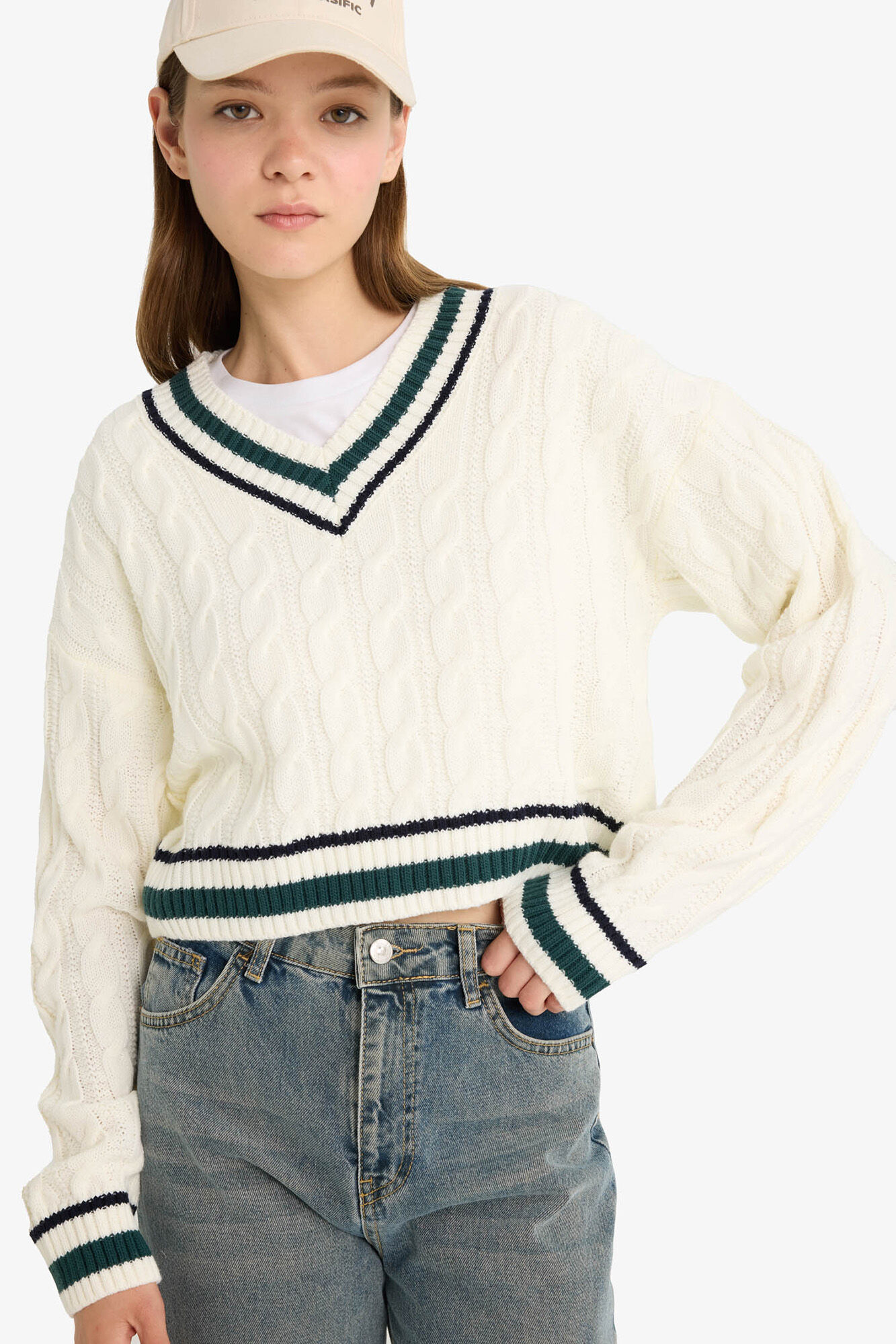 DeFacto Camisola de gola em bico