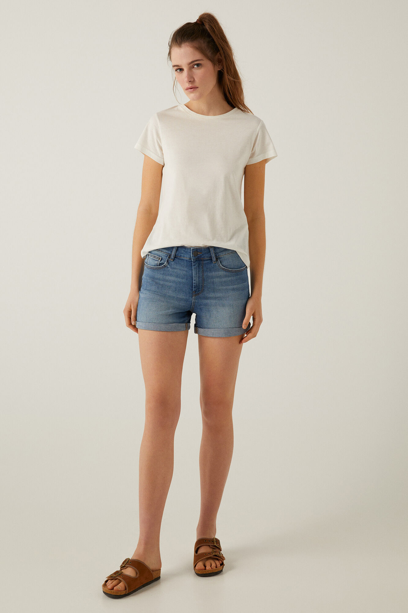 Jeans | Short Vaquero Trabillas Beige Medio | SPRINGFIELD Mujer –  Obatpeninggi