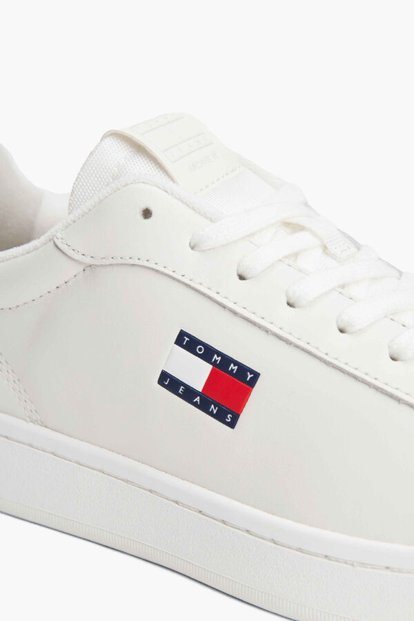 Tommy Jeans Zapatillas Tommy Jeans blancas con logo bandera marfil