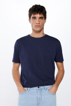 Springfield Round neck elastane T-shirt blue