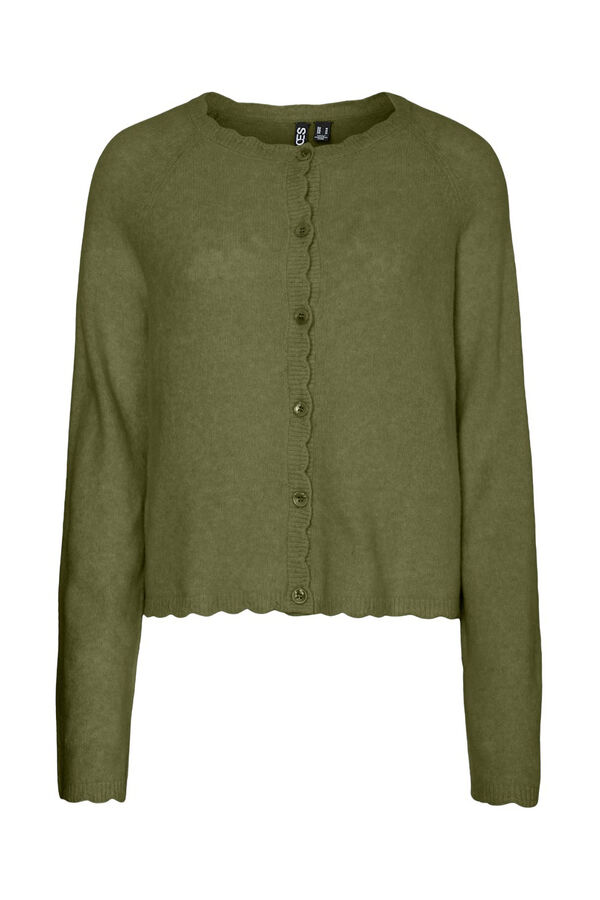 Pieces Basic fine jersey-knit cardigan printed