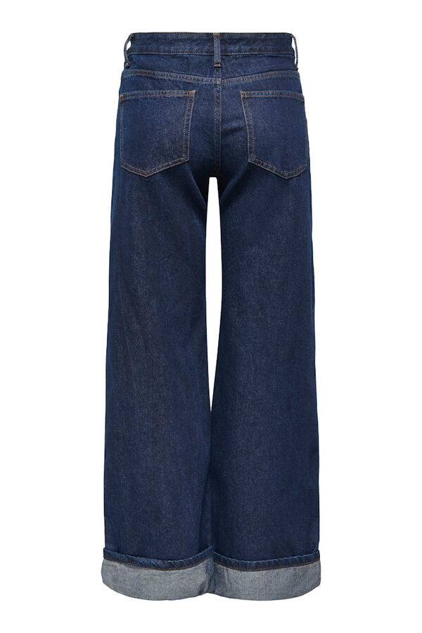 Only Wide Jeans mit Umschlag Blau
