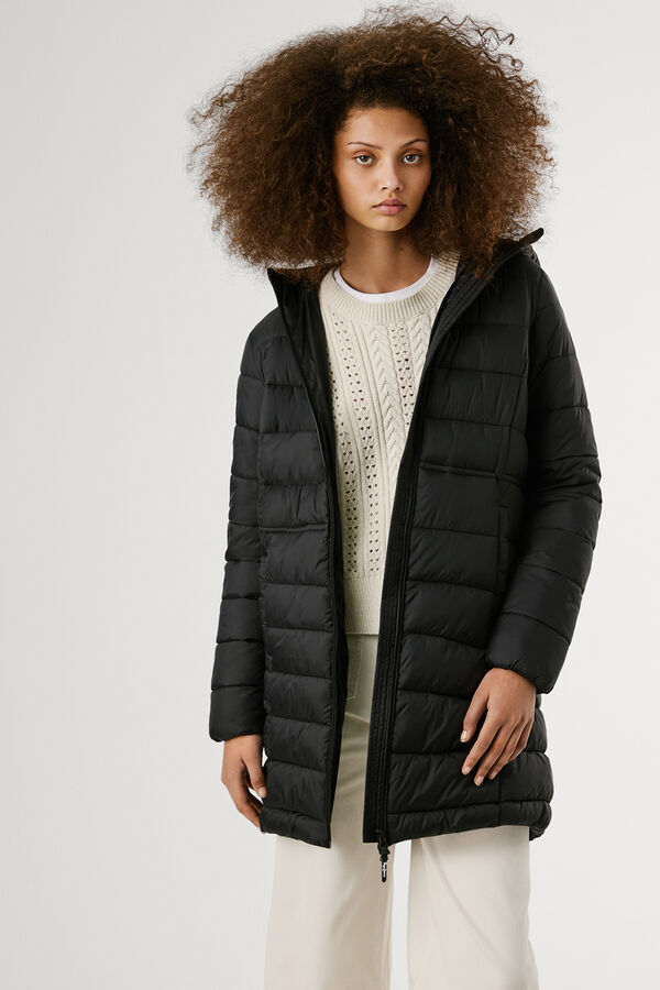 Pepe Jeans Long Padded Down Jacket Crna