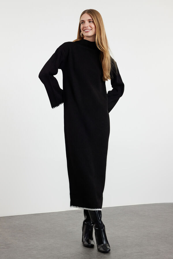Trendyol Vestido largo de punto negro
