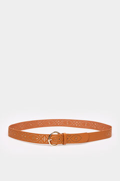 Springfield Studded cutwork belt red
