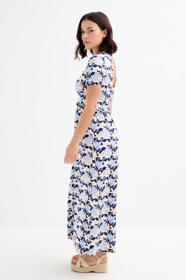 Inside Printed long dress blue