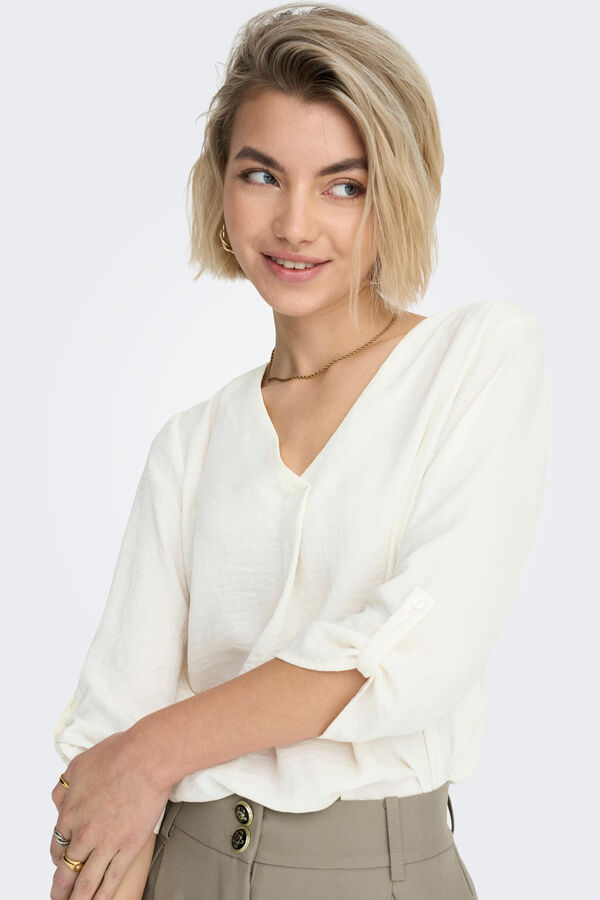Springfield 3/4-length sleeve blouse white