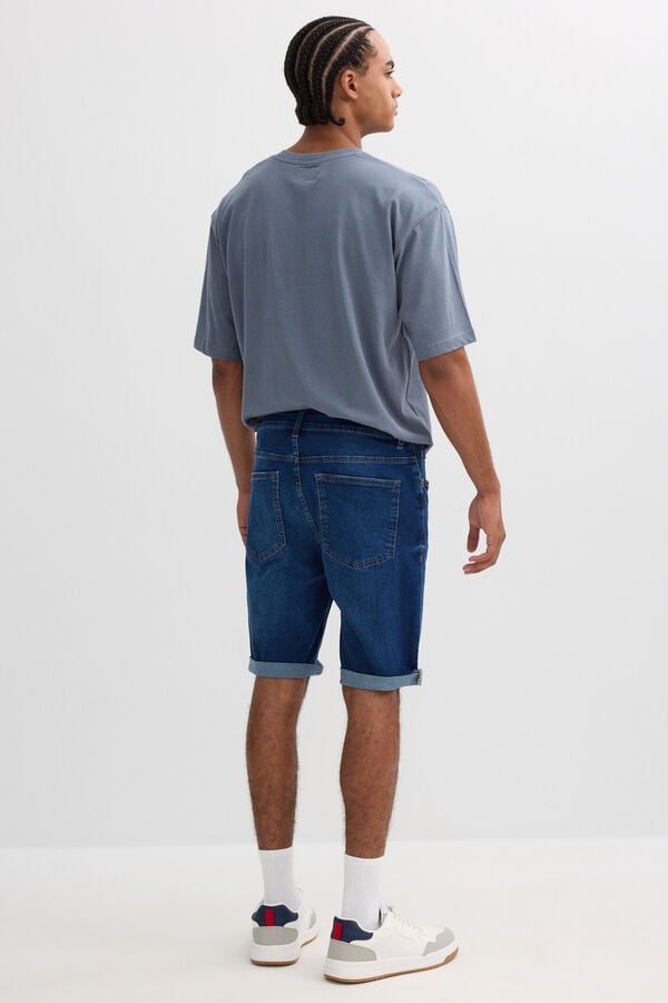 Inside Bermuda denim slim azul