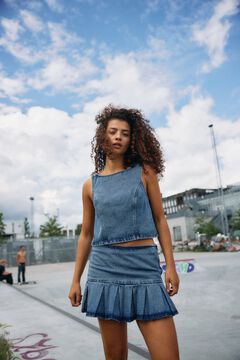 Noisy May Falda vaquera corta con volante