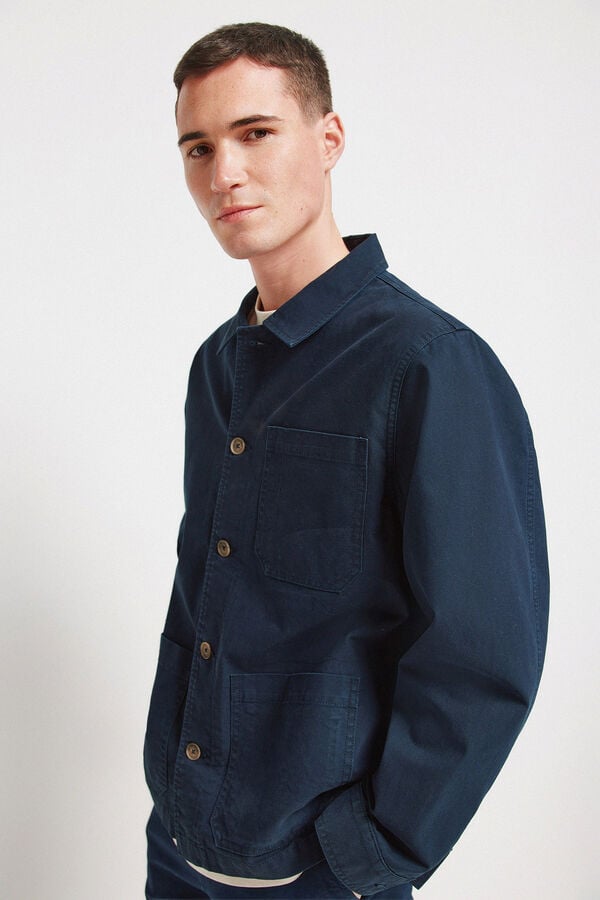 Springfield Cotton overshirt blue